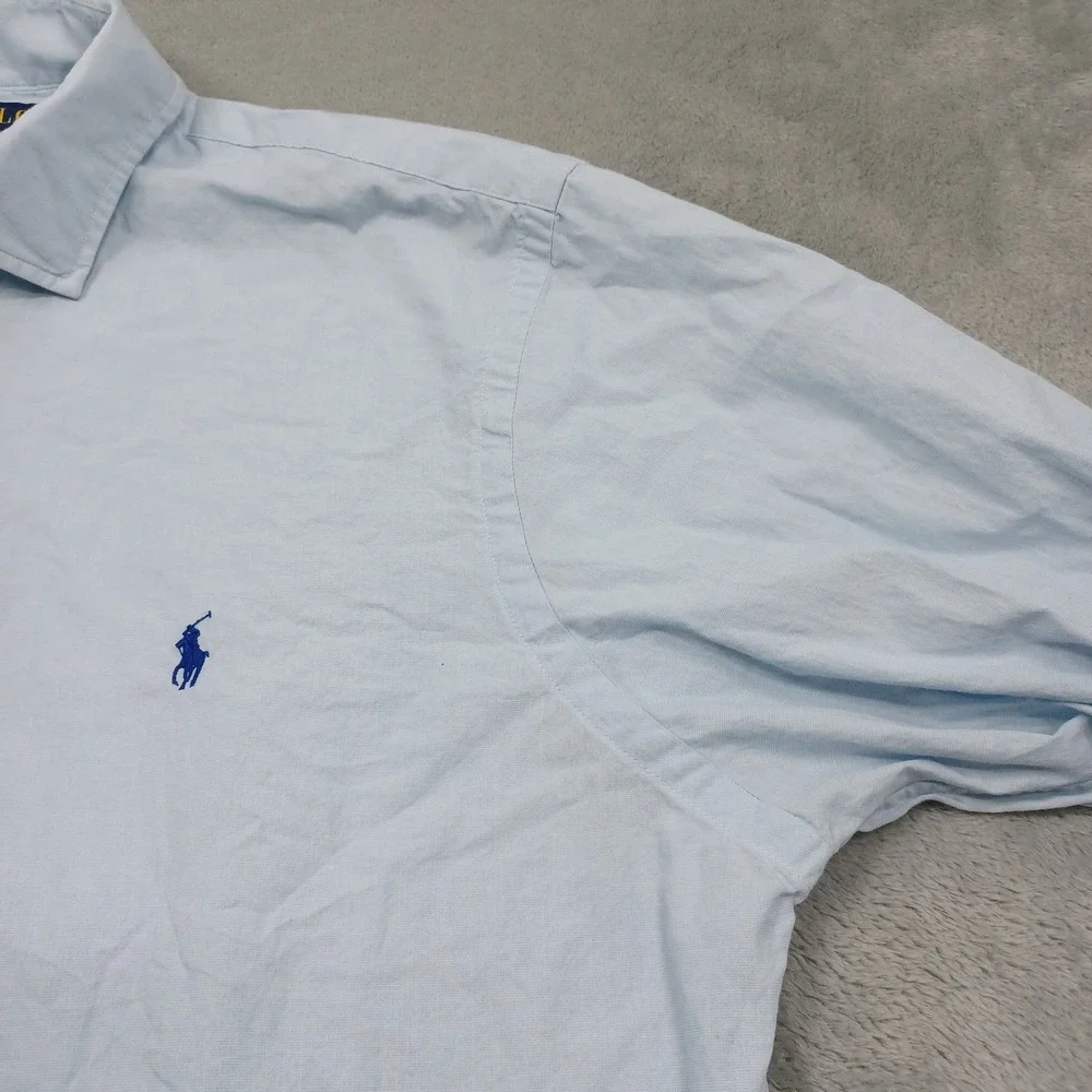 Polo Ralph Lauren Shirt Mens XL Blue Slim Fit Button Up Long Sleeve Preppy